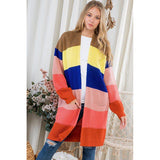 LUCY COLOR-BLOCK KNIT CARDIGAN