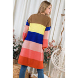 LUCY COLOR-BLOCK KNIT CARDIGAN